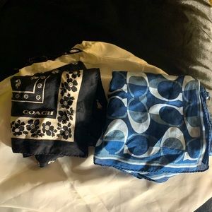 Coach silk handkerchief/scarves set of 2